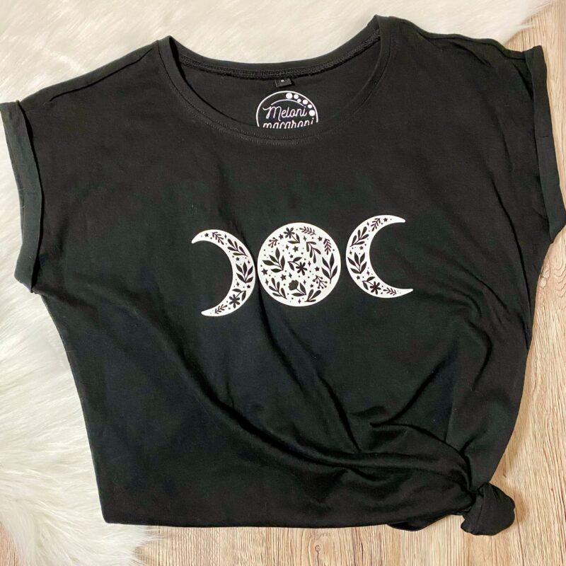 T-Shirt Damen Mondphasen schwarz
