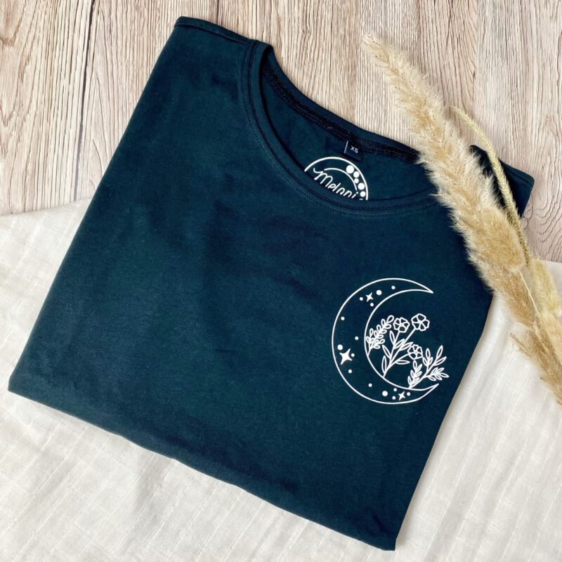 T-Shirt Damen Mond schwarz