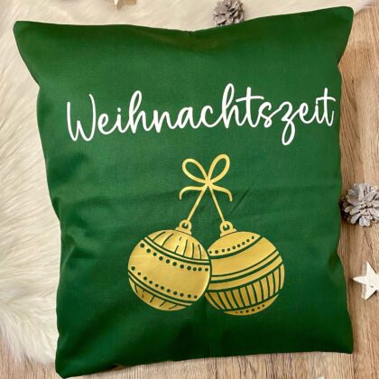 Kissenhülle Weihnachtszeit Christbaumkugeln