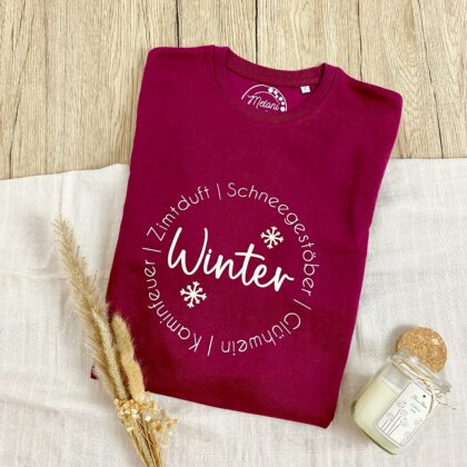 Damen Sweatshirt Winter weinrot